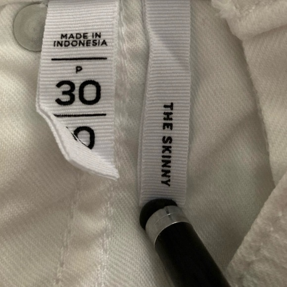 LOFT Made and Loved Skinny Crop Ankle Jeans Women's 30/10 White Frayed Hem - Picture 10 of 11